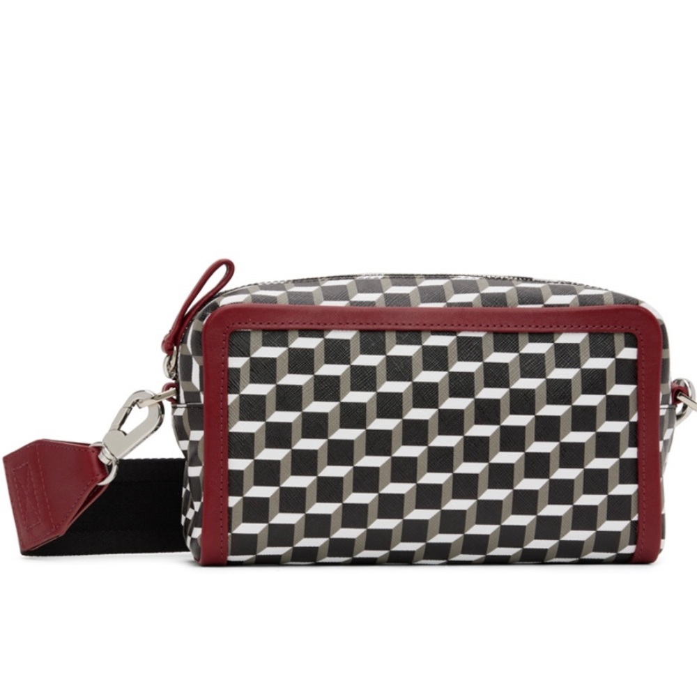 pierre hardy black burgundy cube box bag